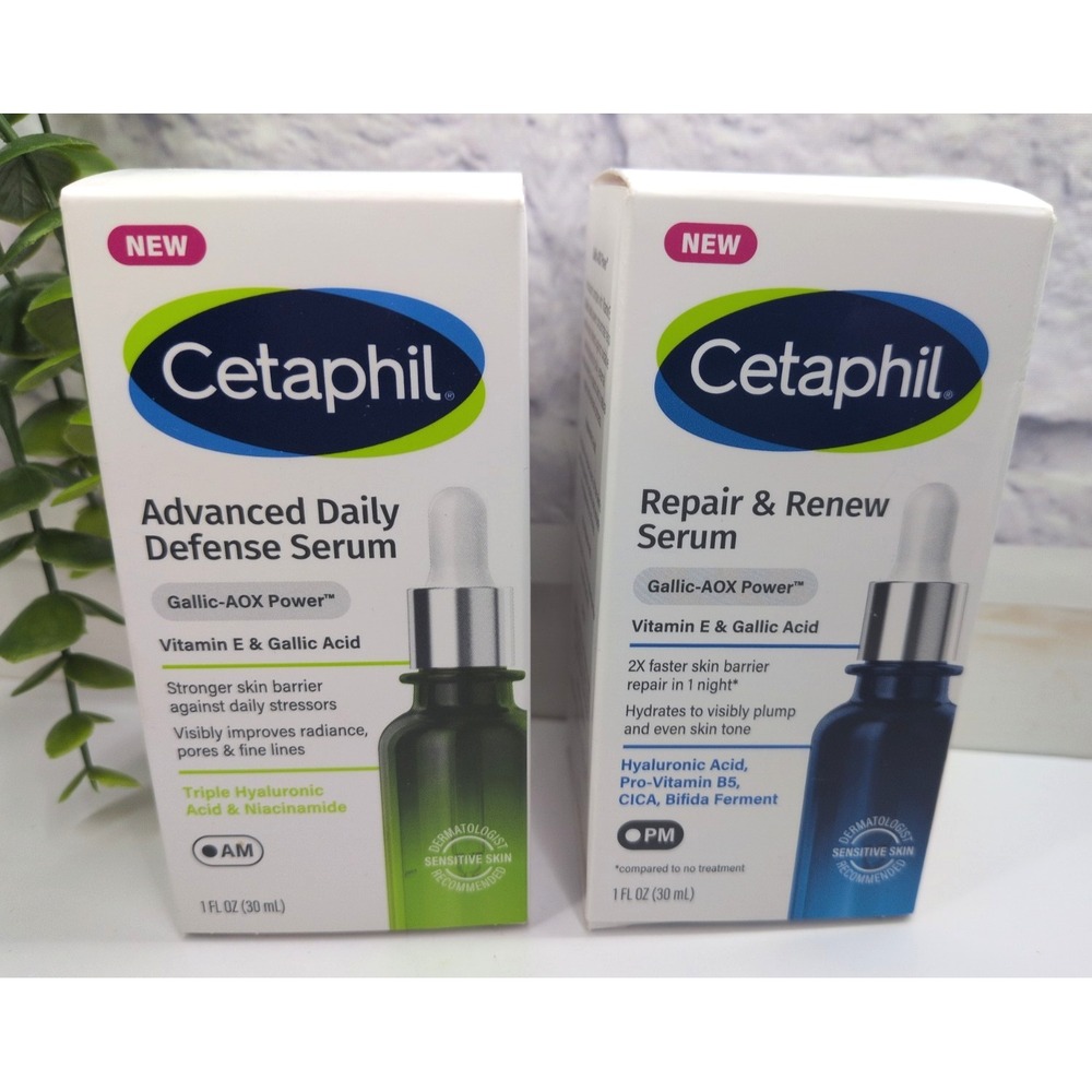 NIB LOT2💙Cetaphil Advance Daily Serum Both AM PM Repair Renew Serum Vitamin E